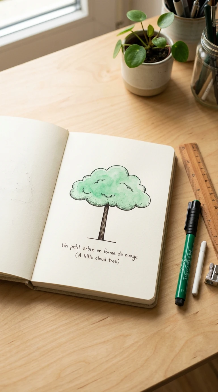 Un petit arbre en forme de nuage