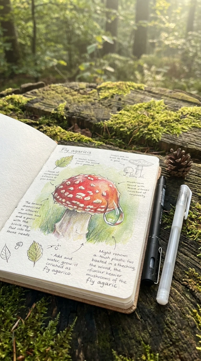 Un petit champignon avec une goutte de rosée sur son chapeau