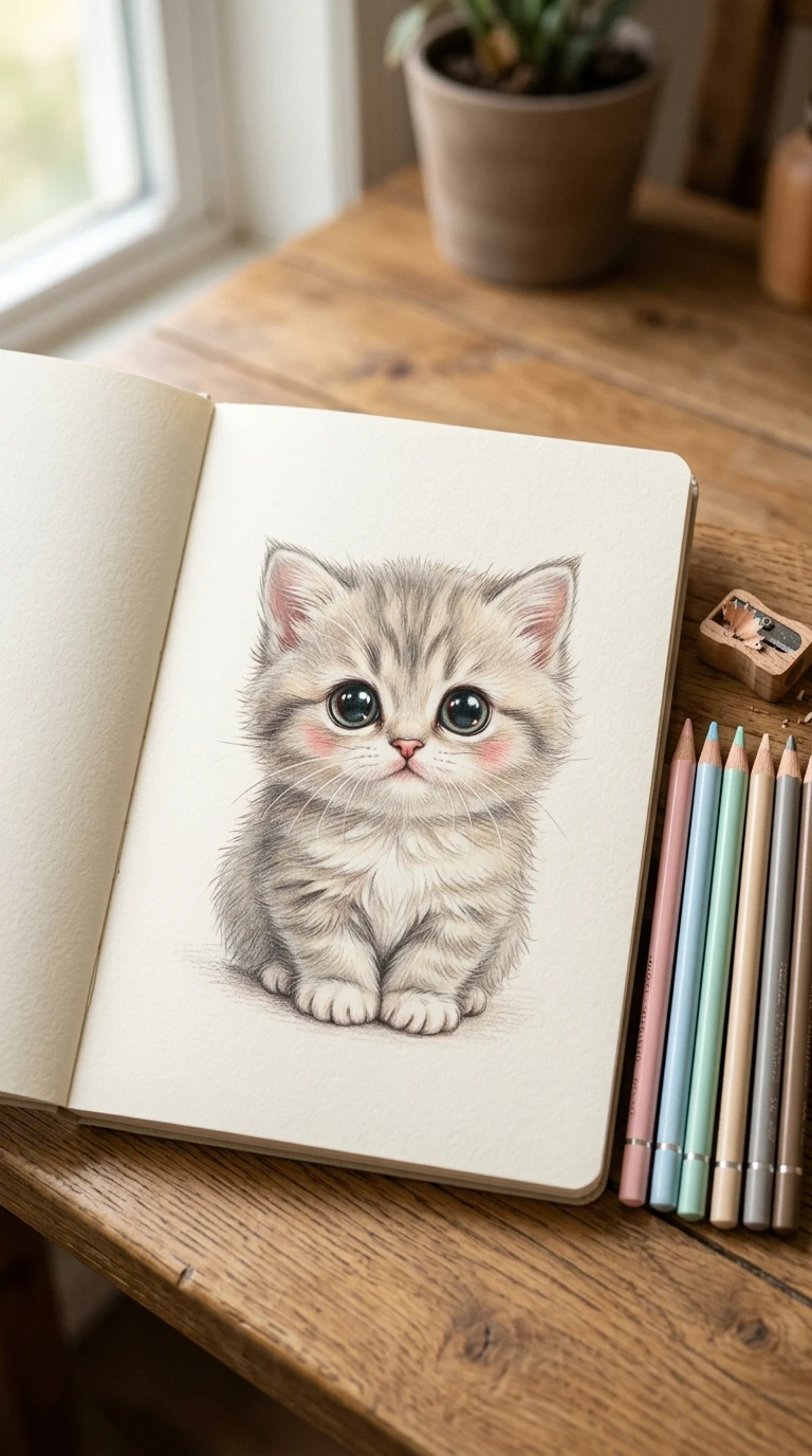 Un petit chat avec de très grands yeux brillants