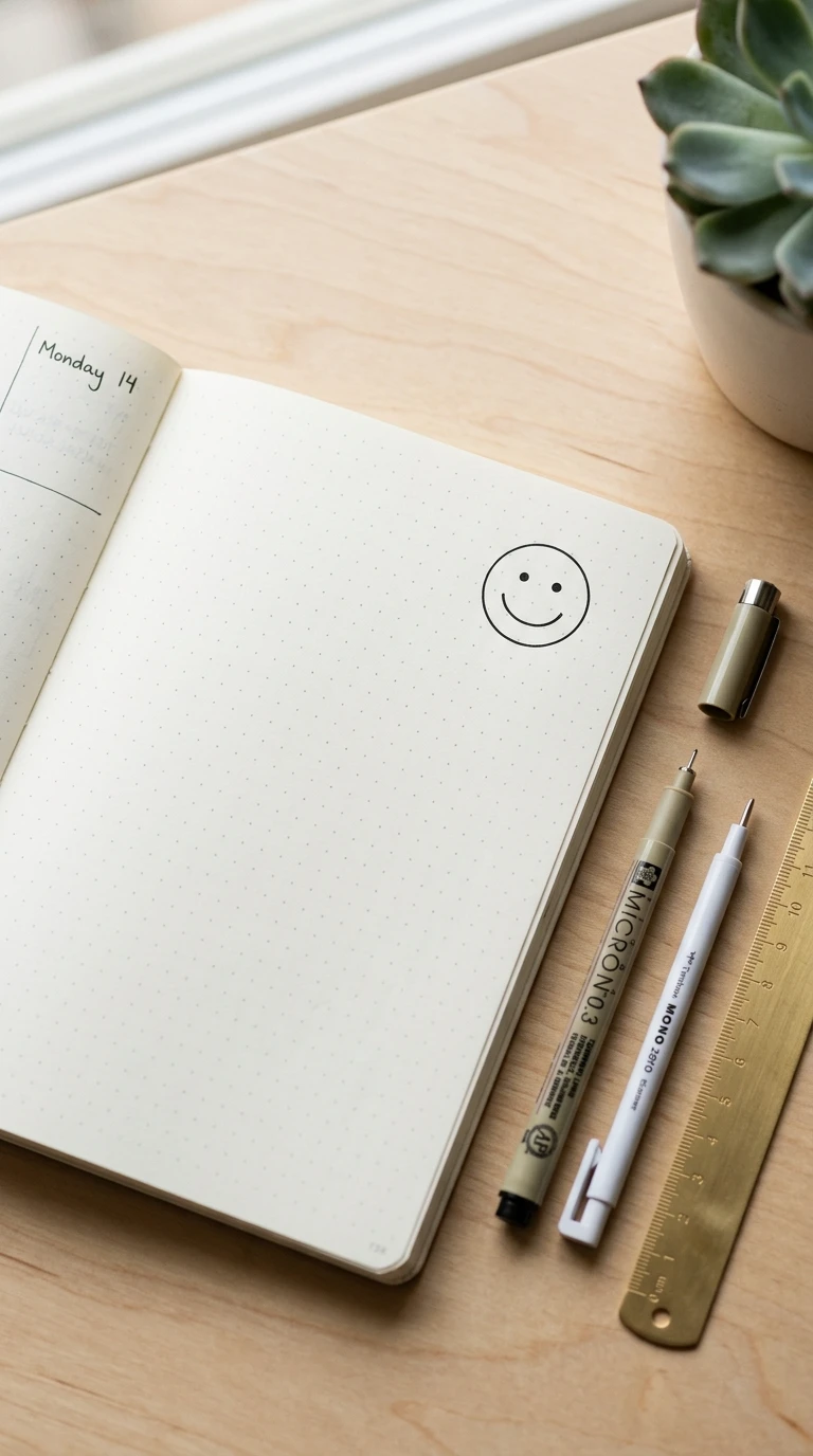 Un petit visage souriant très minimaliste