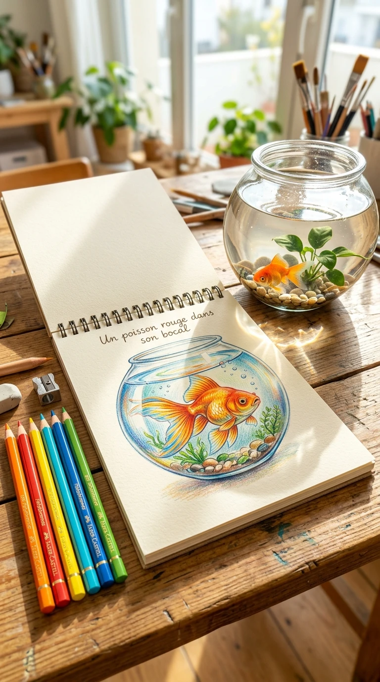 Un poisson rouge dans son bocal
