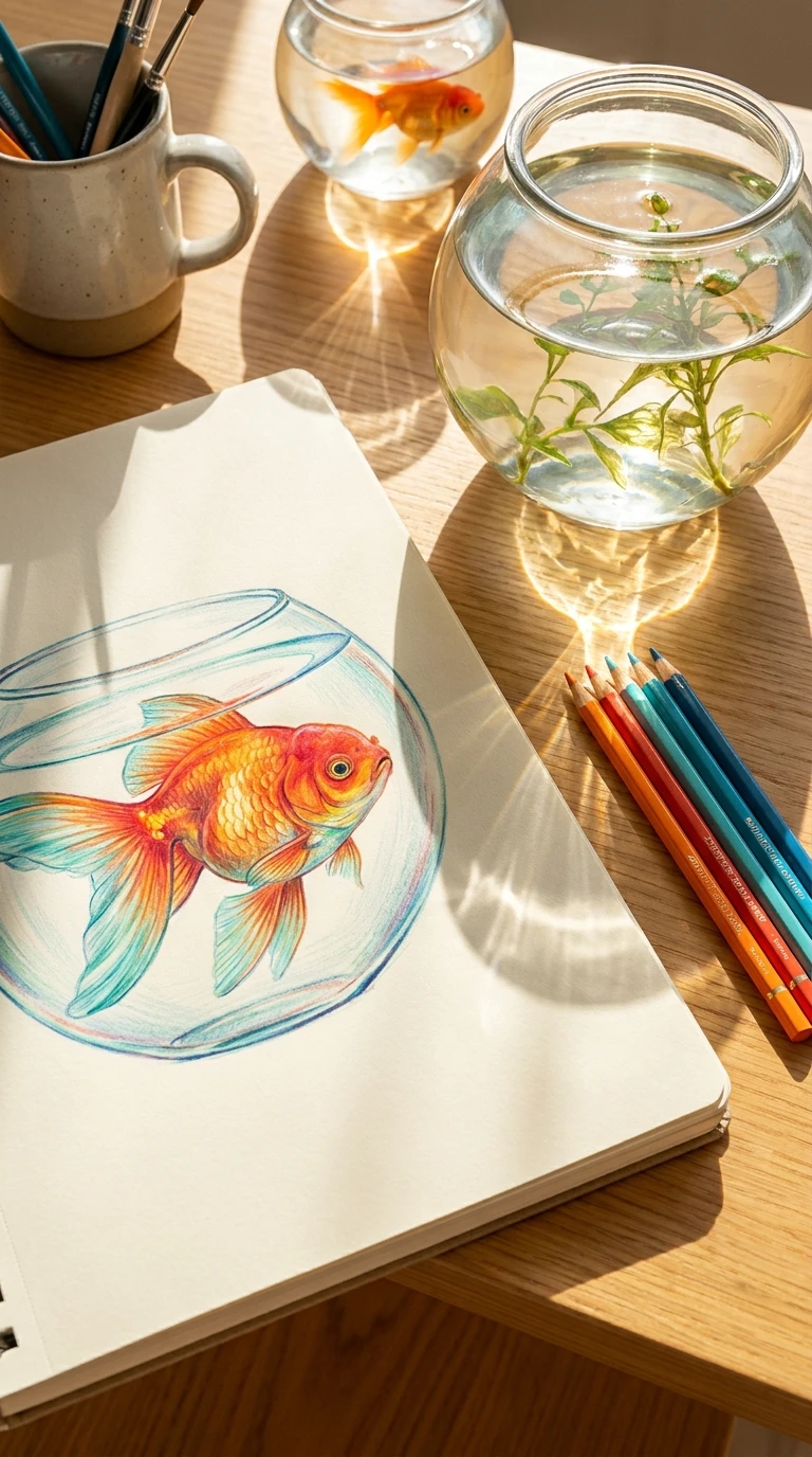 Un poisson rouge dans son bocal