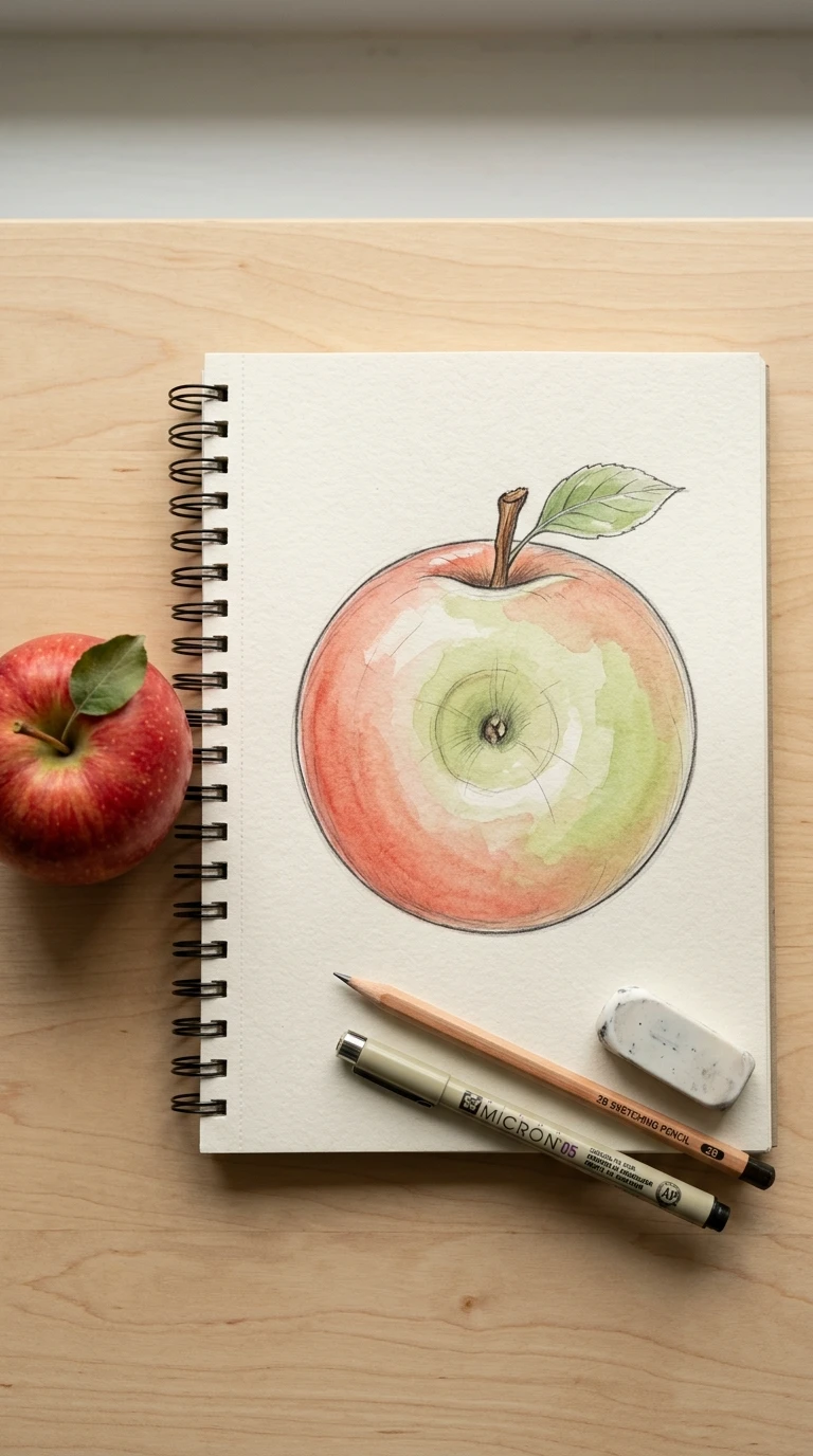 Un rond de pomme vu de face