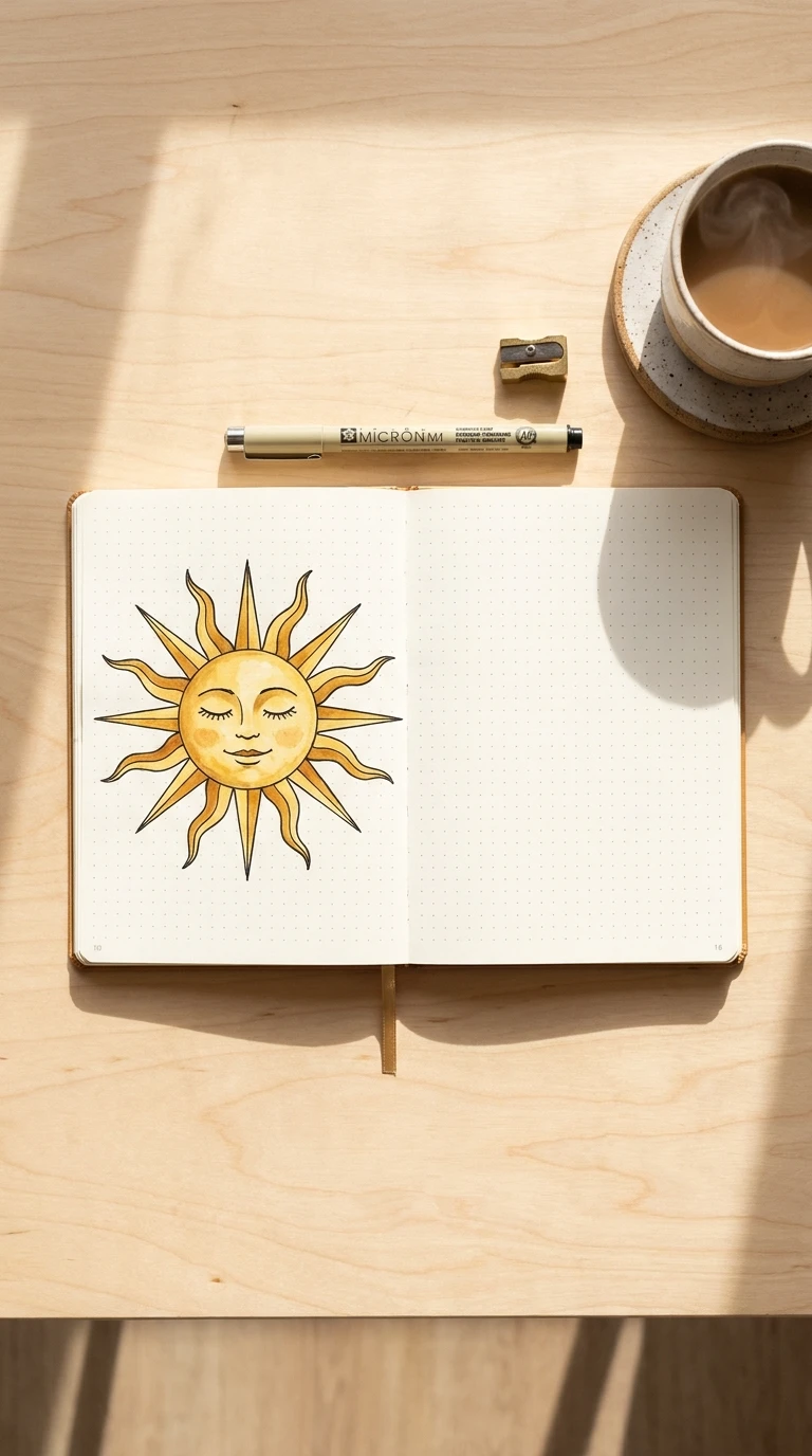 Un soleil avec un visage souriant