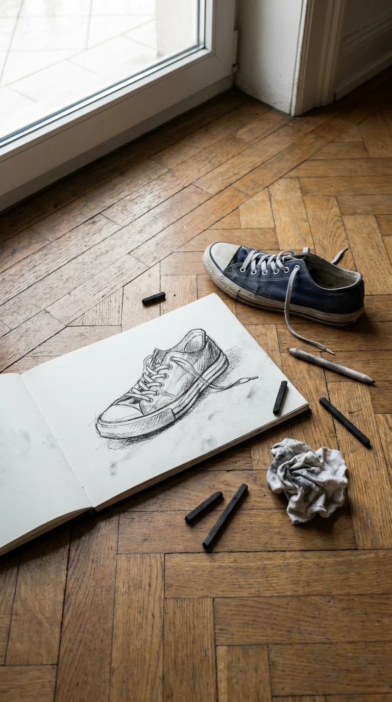Une chaussure posée par terre