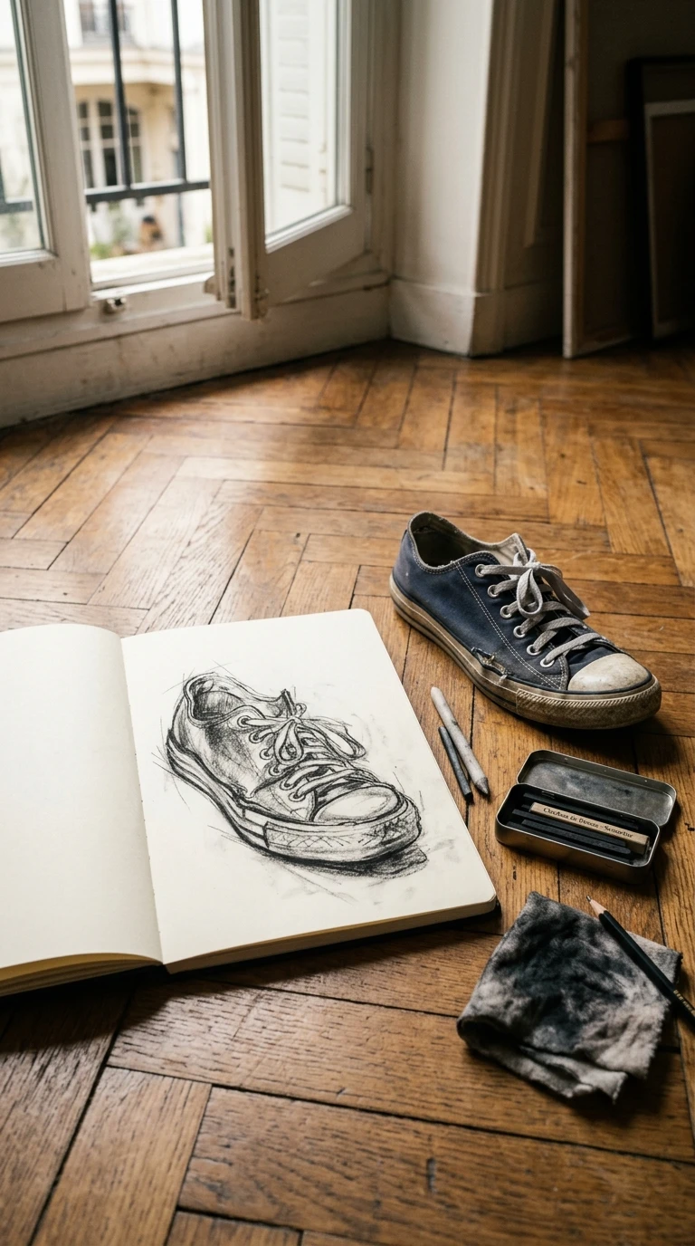 Une chaussure posée par terre