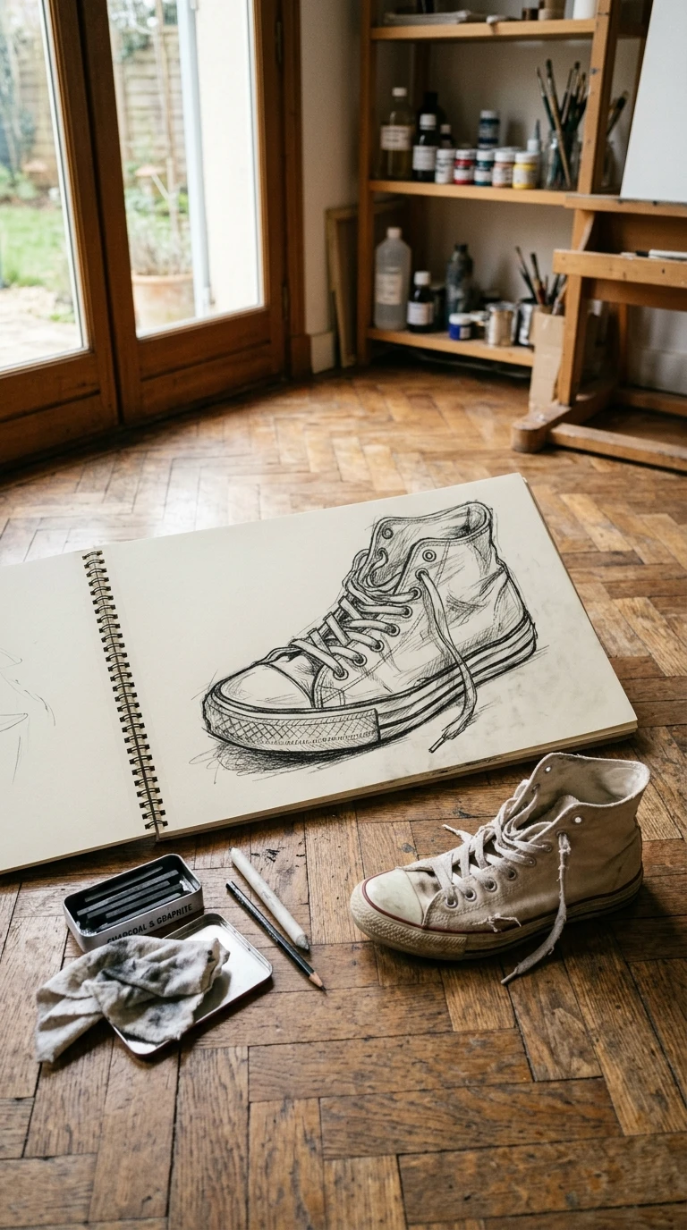 Une chaussure posée par terre