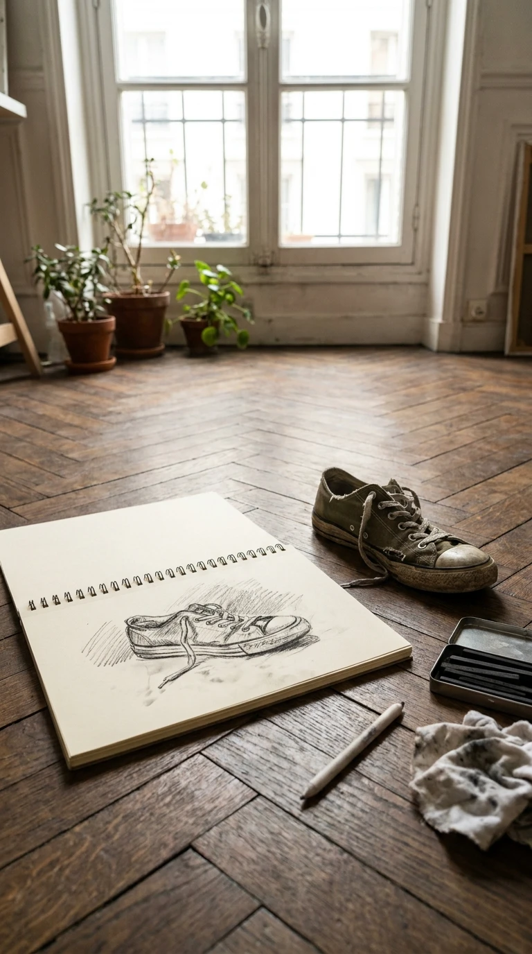 Une chaussure posée par terre
