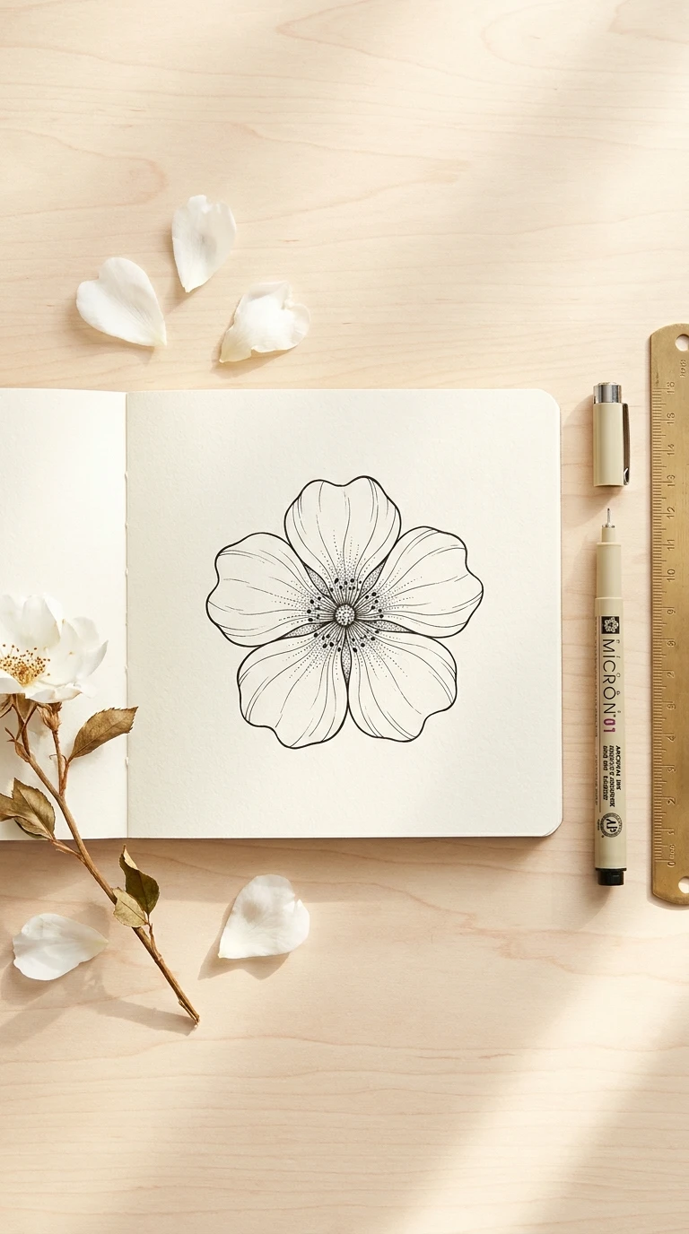 Une fleur à cinq pétales