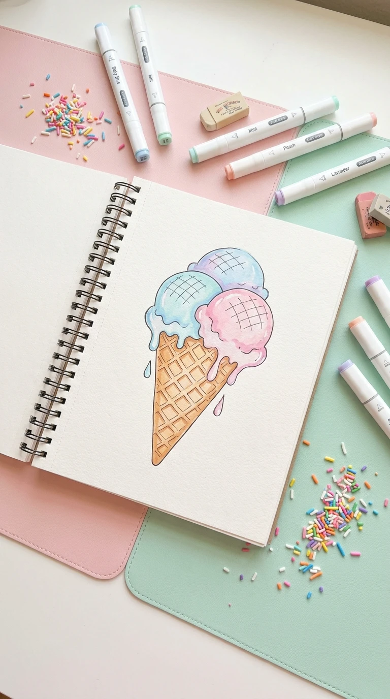 Une glace en cornet