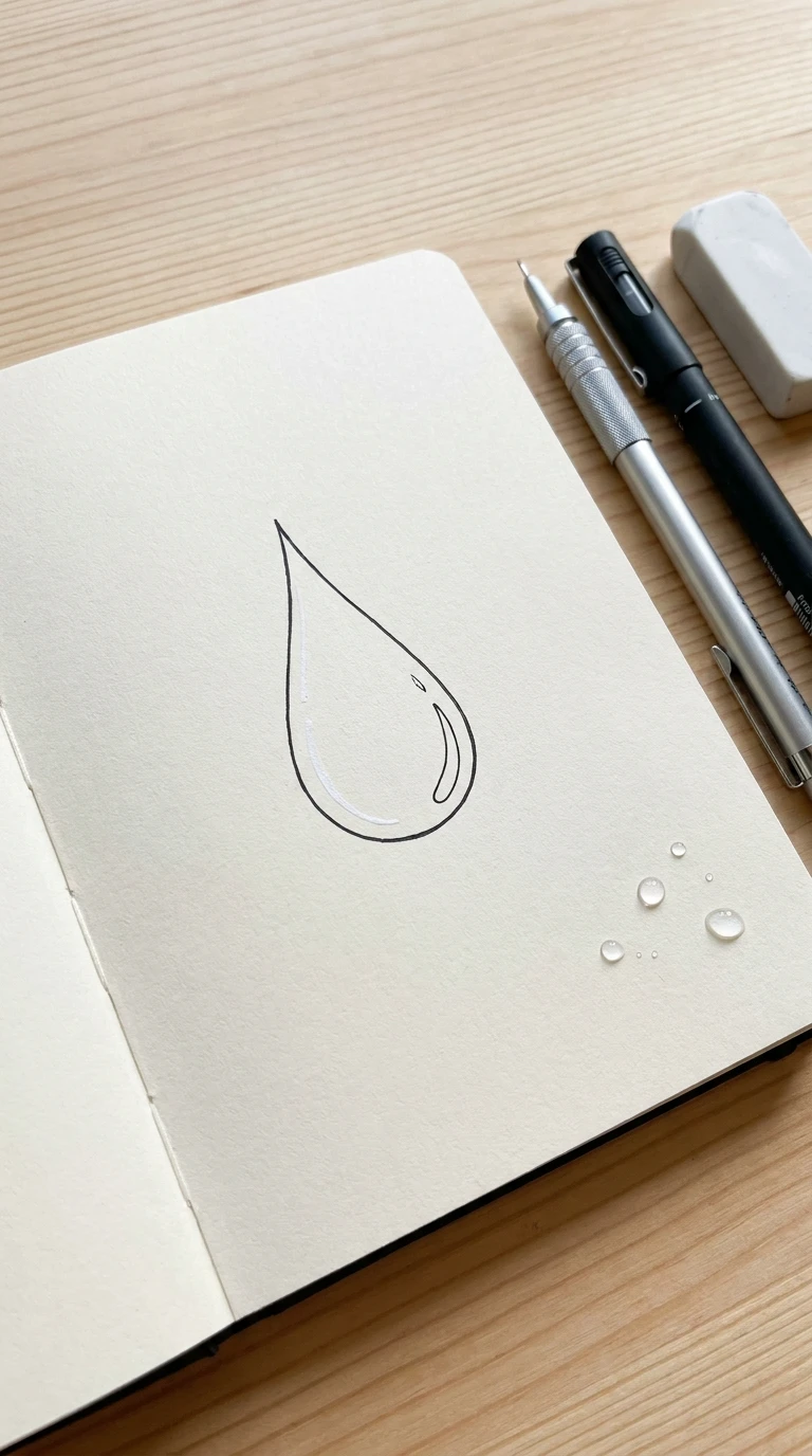 Une goutte d'eau isolée