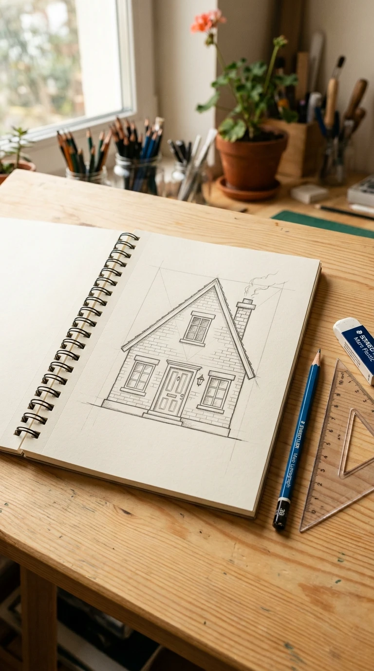 Une maison à toit pointu