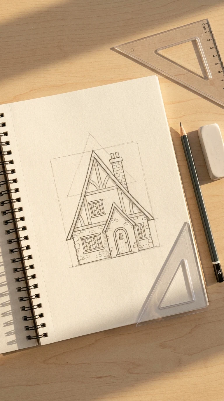 Une maison à toit pointu