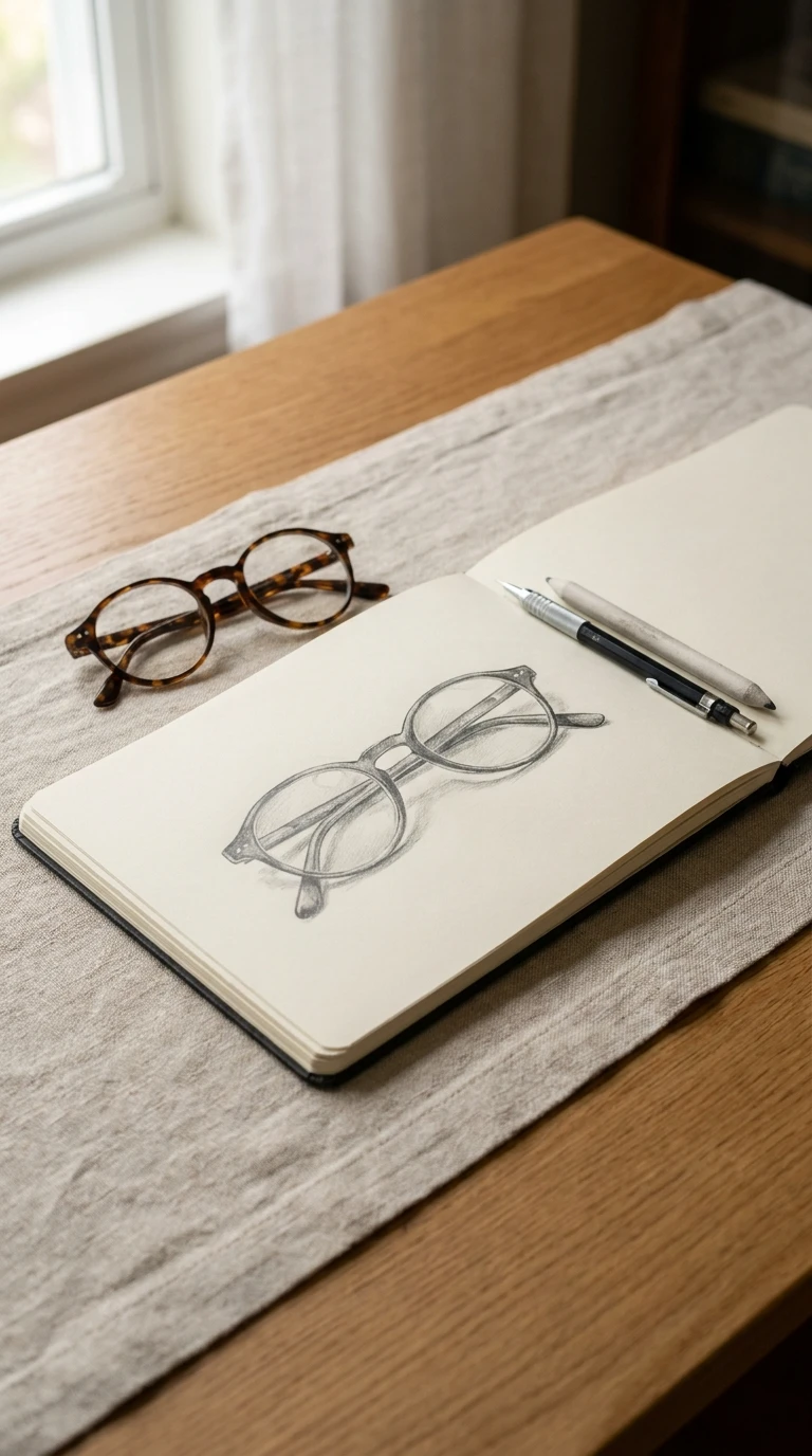 Une paire de lunettes posée à plat