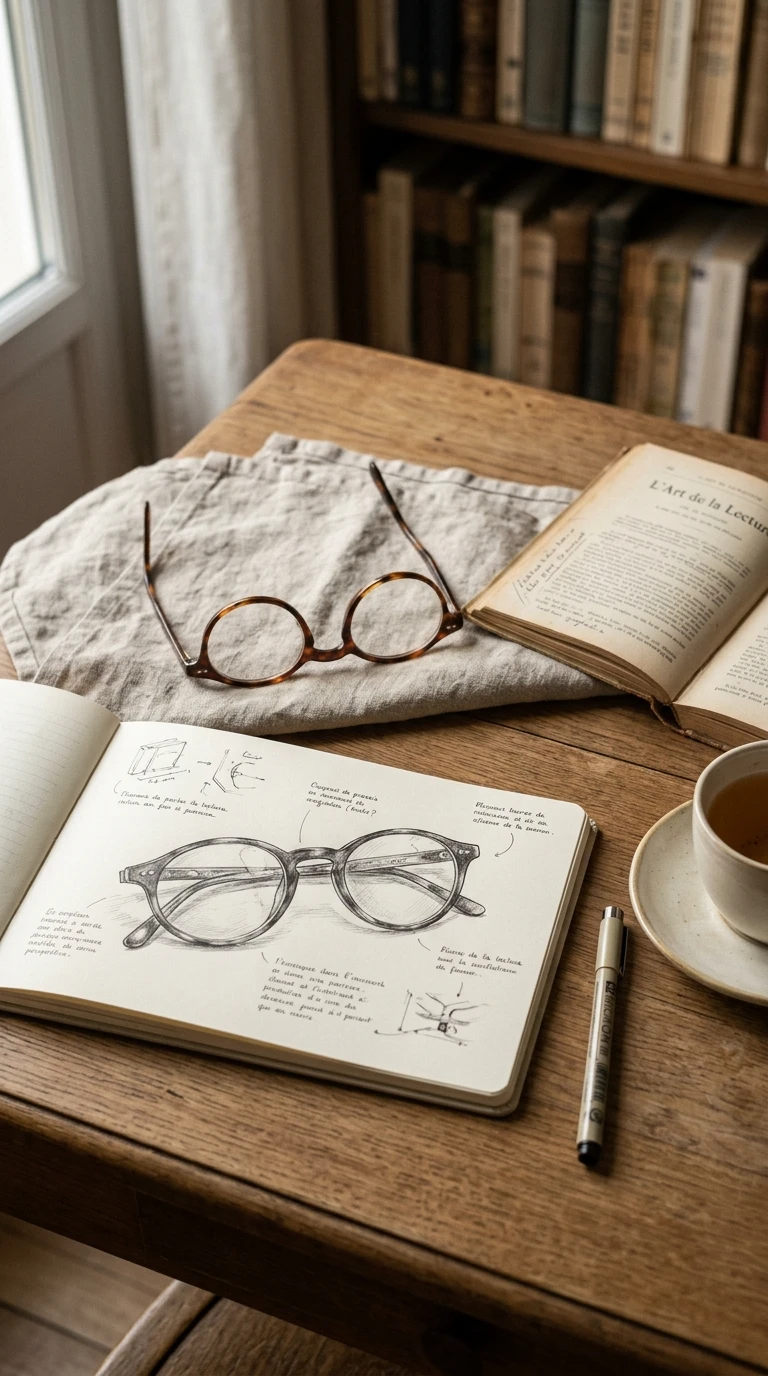 Une paire de lunettes posée à plat
