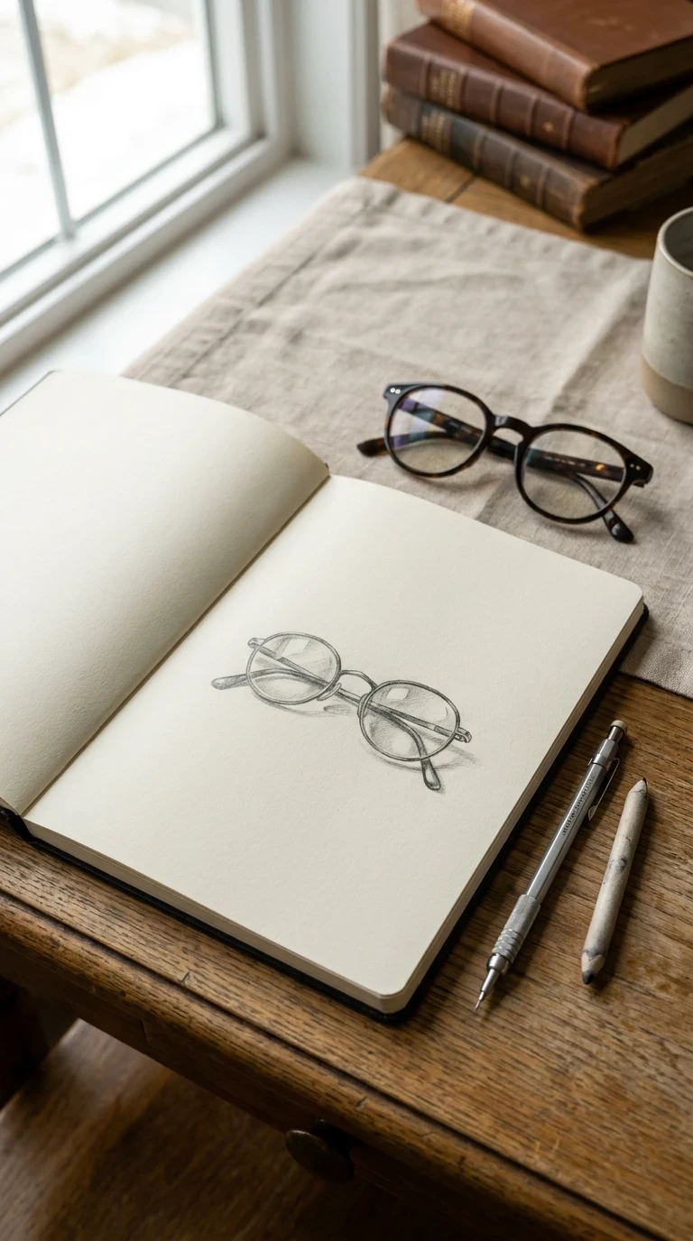 Une paire de lunettes posée à plat