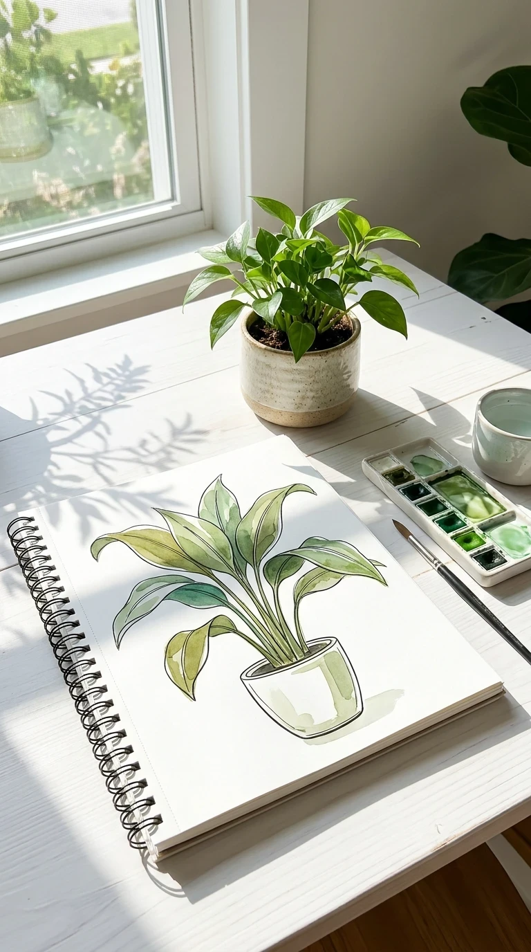 Une plante avec plusieurs feuilles