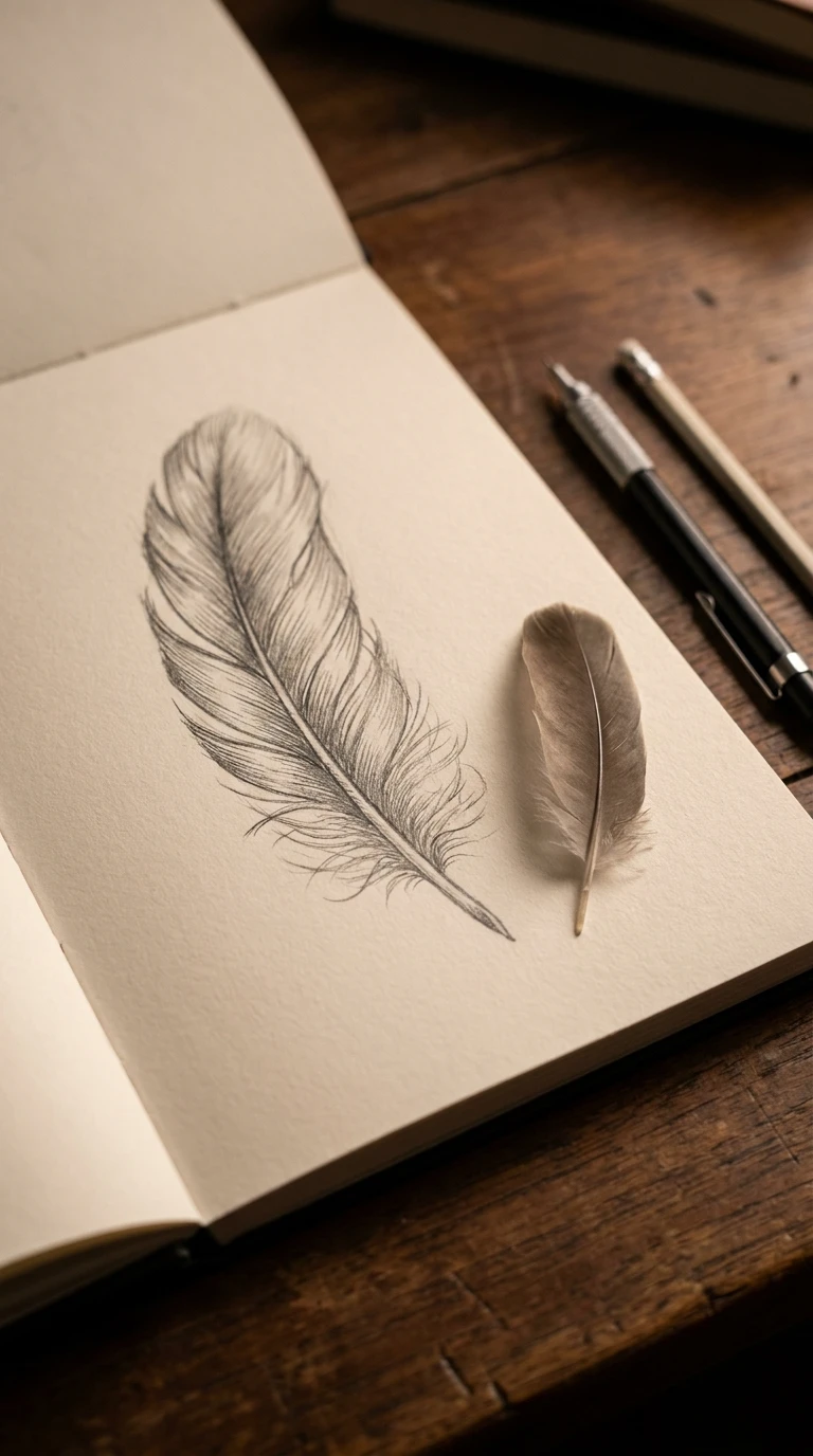 Une plume isolée