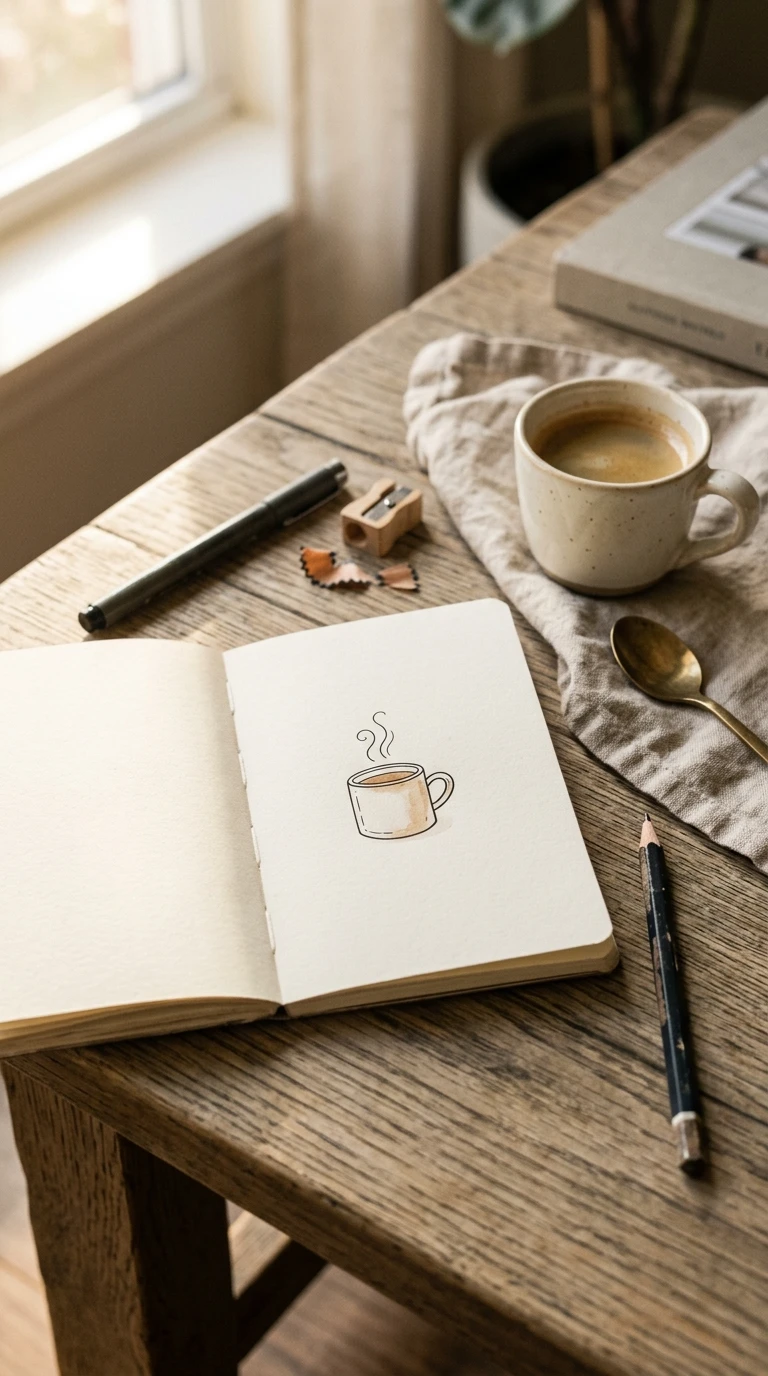 Une tasse de café miniature avec de la fumée