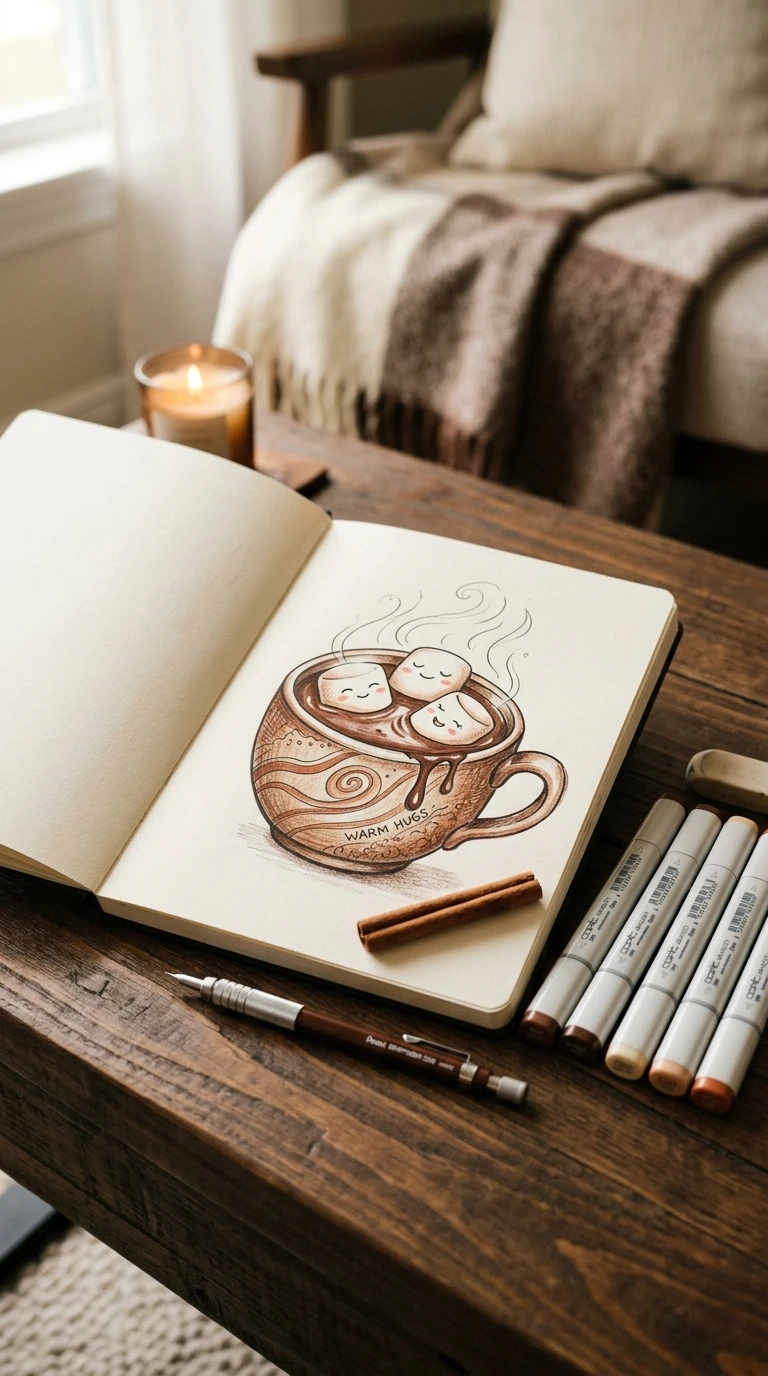 Une tasse de chocolat chaud avec des guimauves