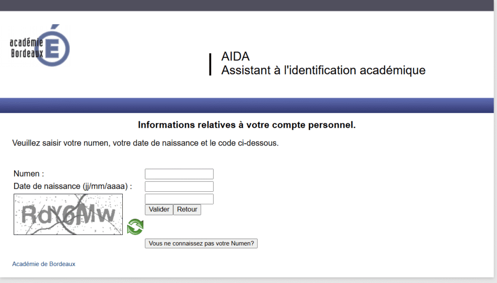 Numéro d'identifiant académique NUMEN